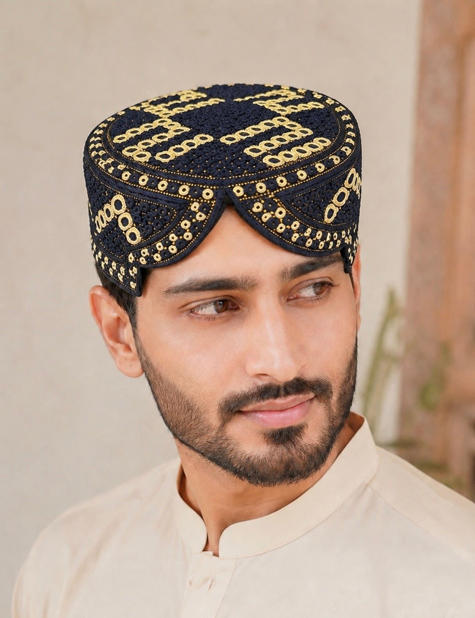 Handmade Afghan Baluchi Hat – High Quality Flexible Traditional Cap 2761