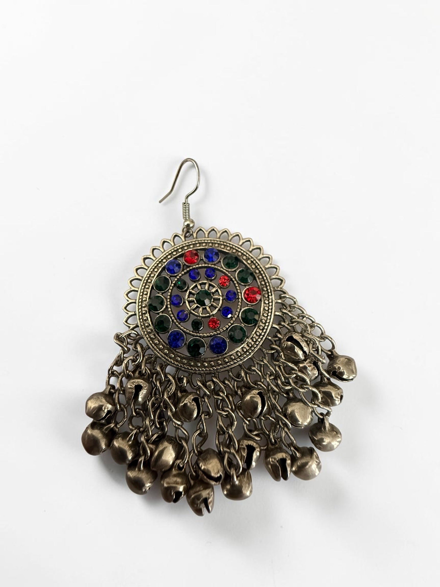 Handmade 3-Piece Afghan Jewelry Set – Vintage Tribal Statement Necklace, Matching Earrings & Headpiece | Traditional Kuchi Boho Festival Jewelry for Women 010