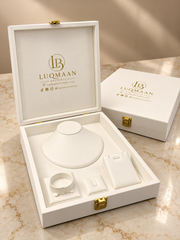 Luqmaan Jewelry Display & Gift Box with Matching Inserts – 5 Colors – 12 × 10 × 2.75 Inches