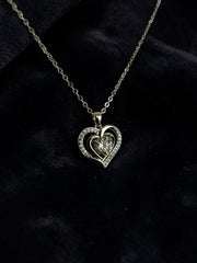Heart Moissanite Necklace for Women – Genuine Moissanite Pendant, GRA Certificate Included, High-Quality Brass, Silver-Tone Chain, Gift Box Included 7057