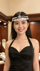 Silver-Tone Traditional Coin Headpiece for Women – Traditional Bridal Forehead Jewelry, Festival Head Chain 7001