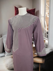 Machine Khamakdozi Embroidered Parahan Tunban for Men – Mauve | Medium