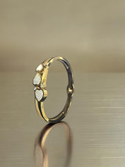 Triple Heart Crystal Gold-Tone Hinged Bangle Bracelet 8020