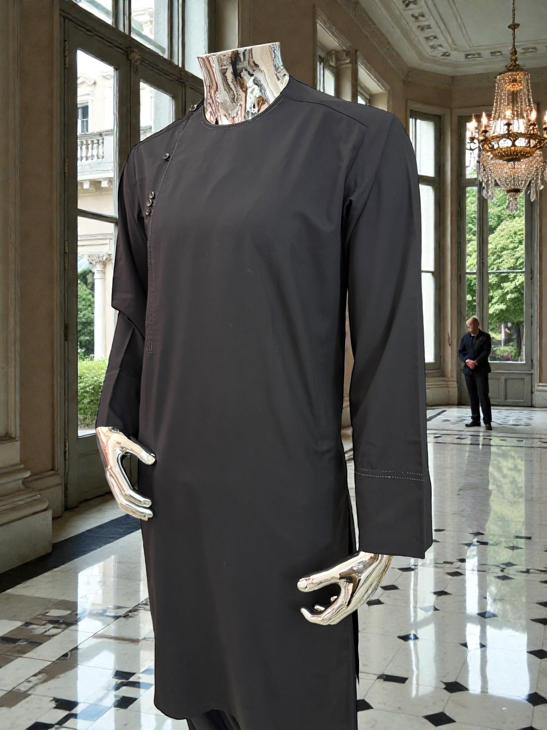 Small Black Afghan Parahan Tunban Qasimi Design kameese shelwar