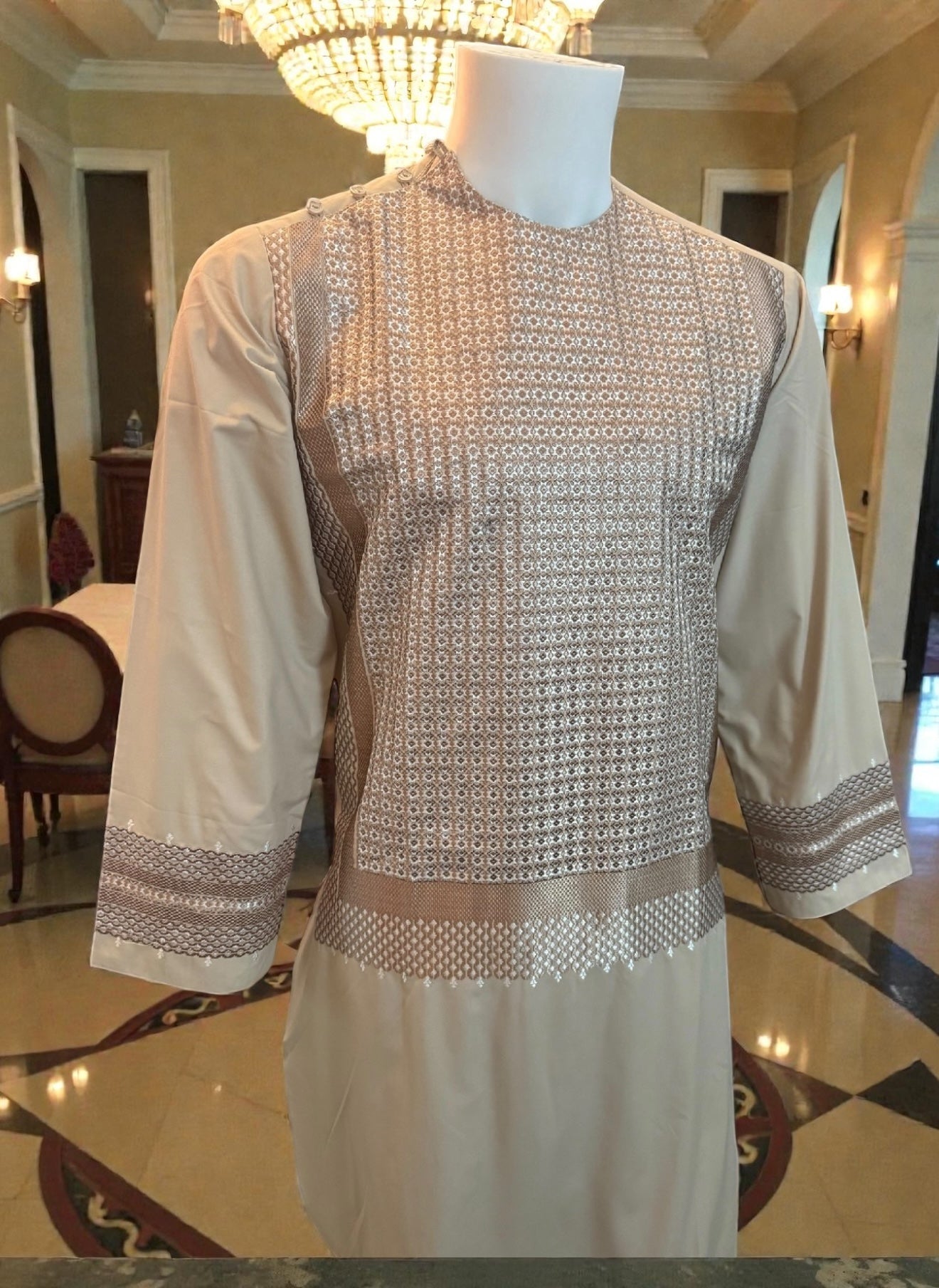 Embroidered Afghan Traditional Parahan Tunban Kameese Shalwar for Men – Small