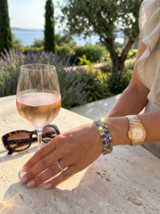 Multicolor Crystal Statement Bracelet – Wide Rainbow Rhinestone Silver-Tone Bracelet for Women 7068