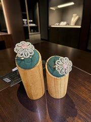 American Diamond Statement Ring – Floral Crystal Cocktail Ring, 6 Colors, Adjustable Size, Gift Box Included