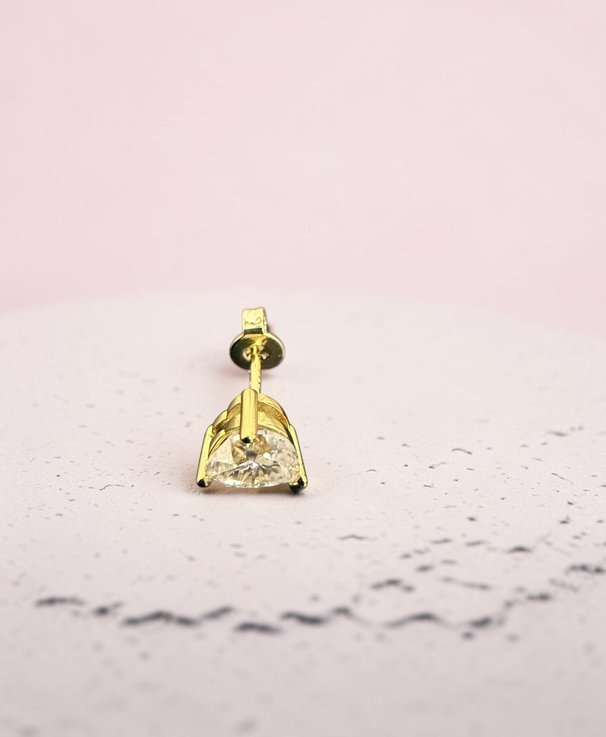 1 Carat Heart-Cut Moissanite Stud Earrings – S925 Posts – Gold or Silver