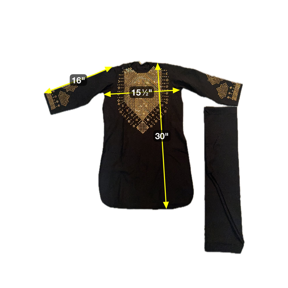 Boys Tan Parahan Tumban with Rust Khamak Embroidery