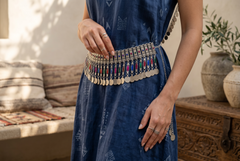 Traditional Afghan Kuchi Coin Belt for Women – Silver-Tone Tribal Waist Belt with Colorful Enamel Accents | Boho Festival, Dance & Wedding Belt 017