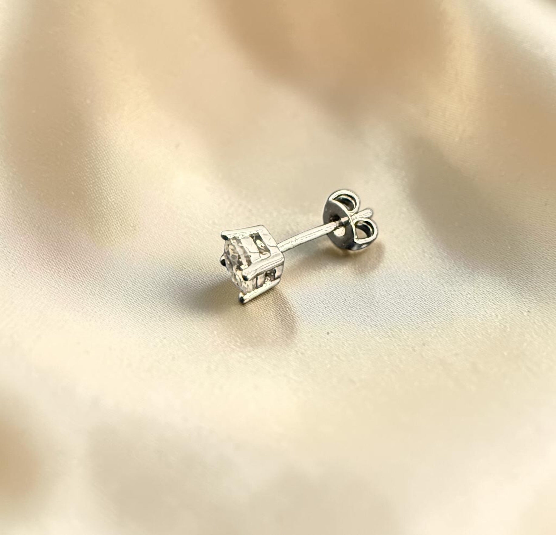 0.5 CT Each Round Moissanite Stud Earrings – Gold & Silver Tone, S925 Posts