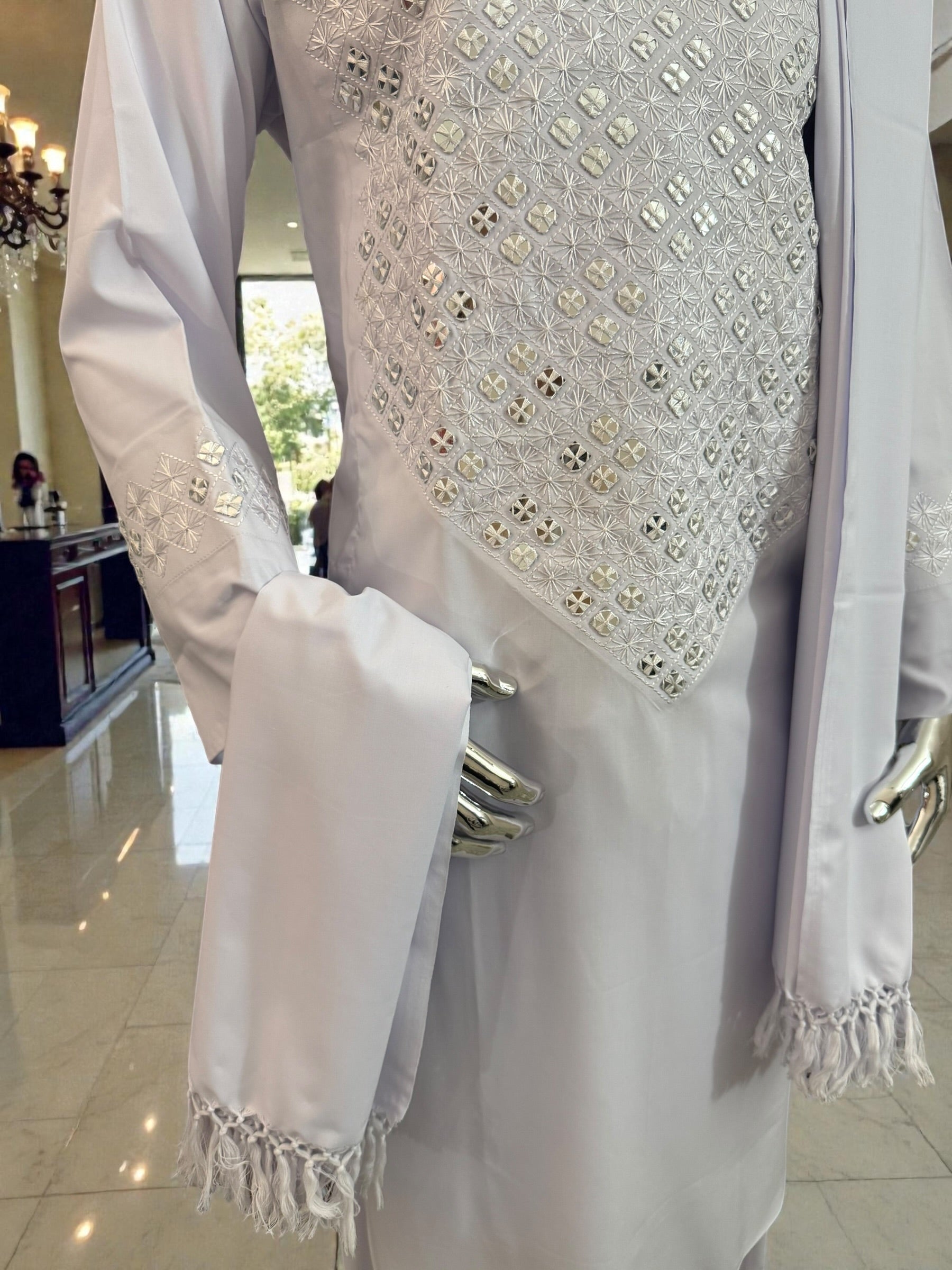 Medium Men’s White Afghan Groom Outfit – 3-Piece Elegant Set