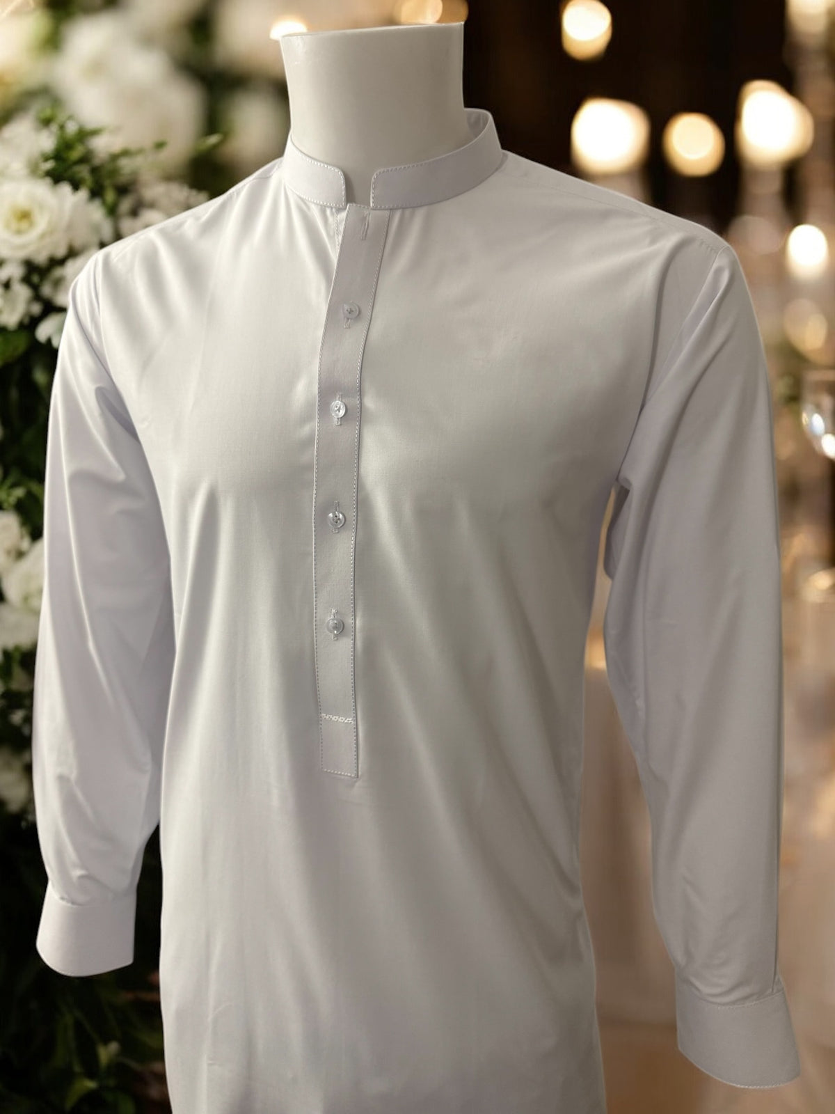 Afghan Parahan Tunban Kameese Shalwar White X-Large