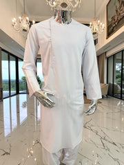 Large White Qasimi Design Parahan Tunban – Premium Afghan Traditional Menswear