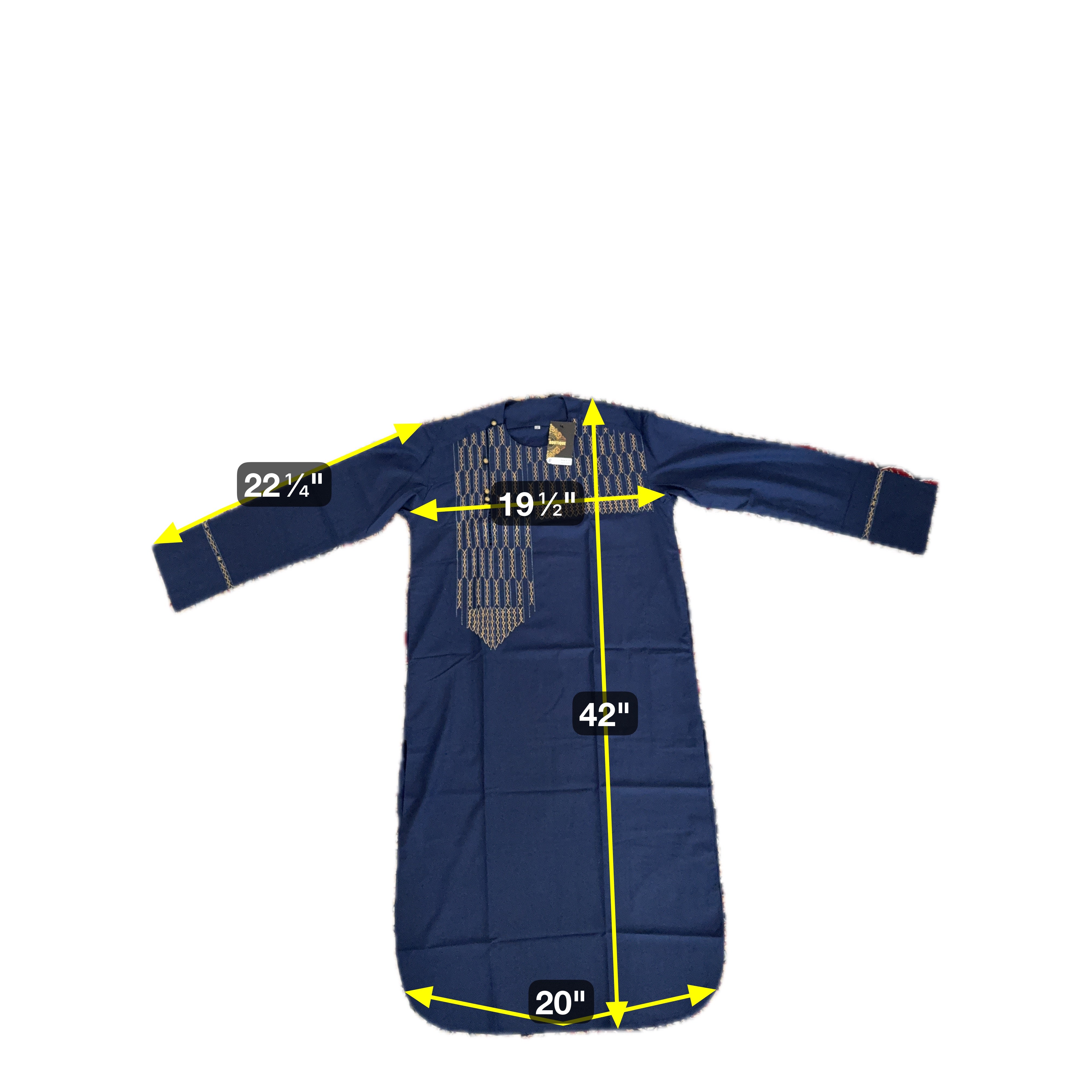 Small Afghan Parahan Tunban Hand Embroidered – Navy Blue (Last Piece)