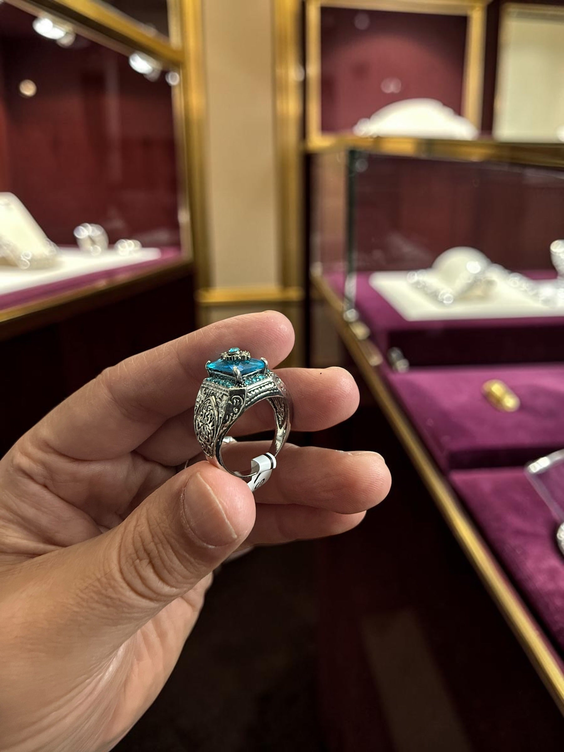 Luqmaan Jewelry Blue Stone Turkish Style Ring