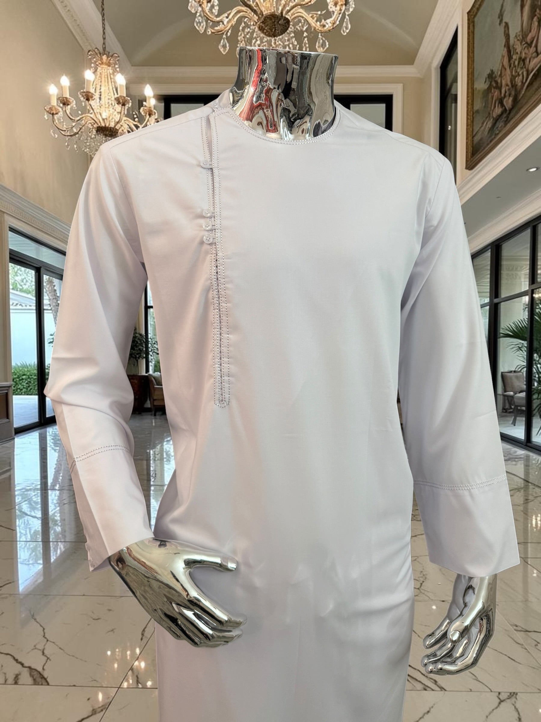 Men’s White Qasimi Design Parahan Tunban – Traditional Afghan 2-Piece Outfit | Small–XXL