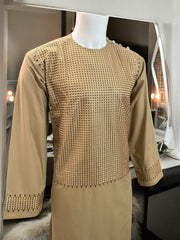 Afghan Traditional Kameese Shalwar with Machine Khamakdozi Embroidery – Small