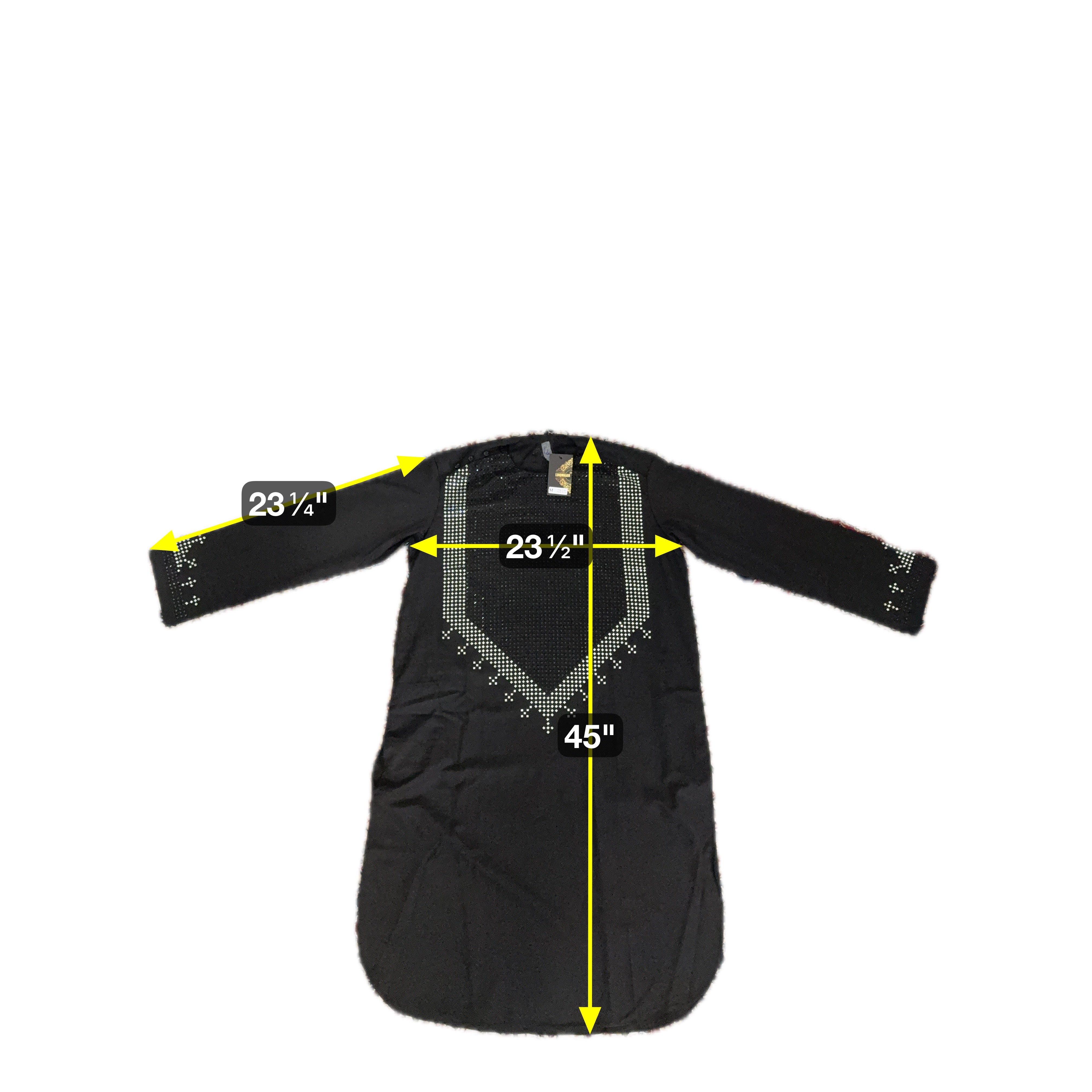 Large Afghan Parahan Tunban for Men – Black with Silver Shesha