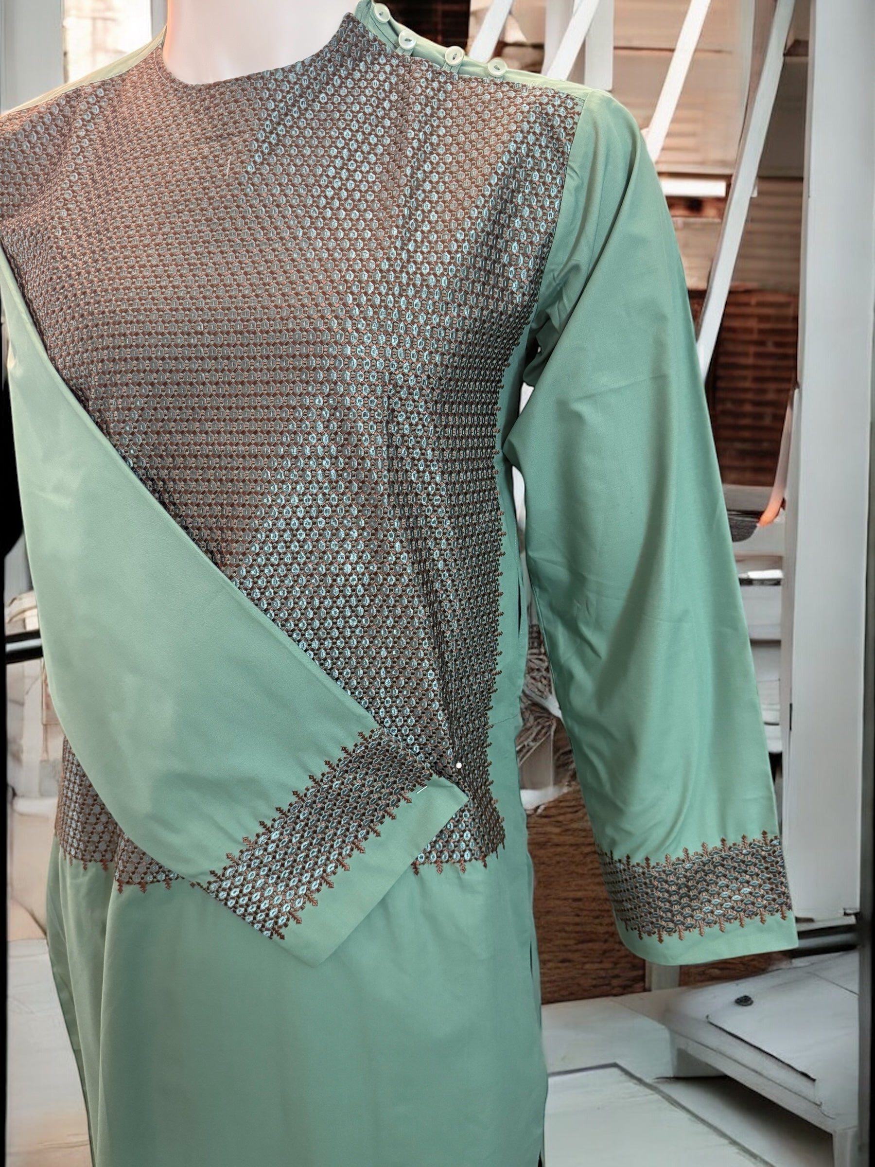 Afghan Traditional Parahan Tunban Kameese Shalwar Embroidered XS/S