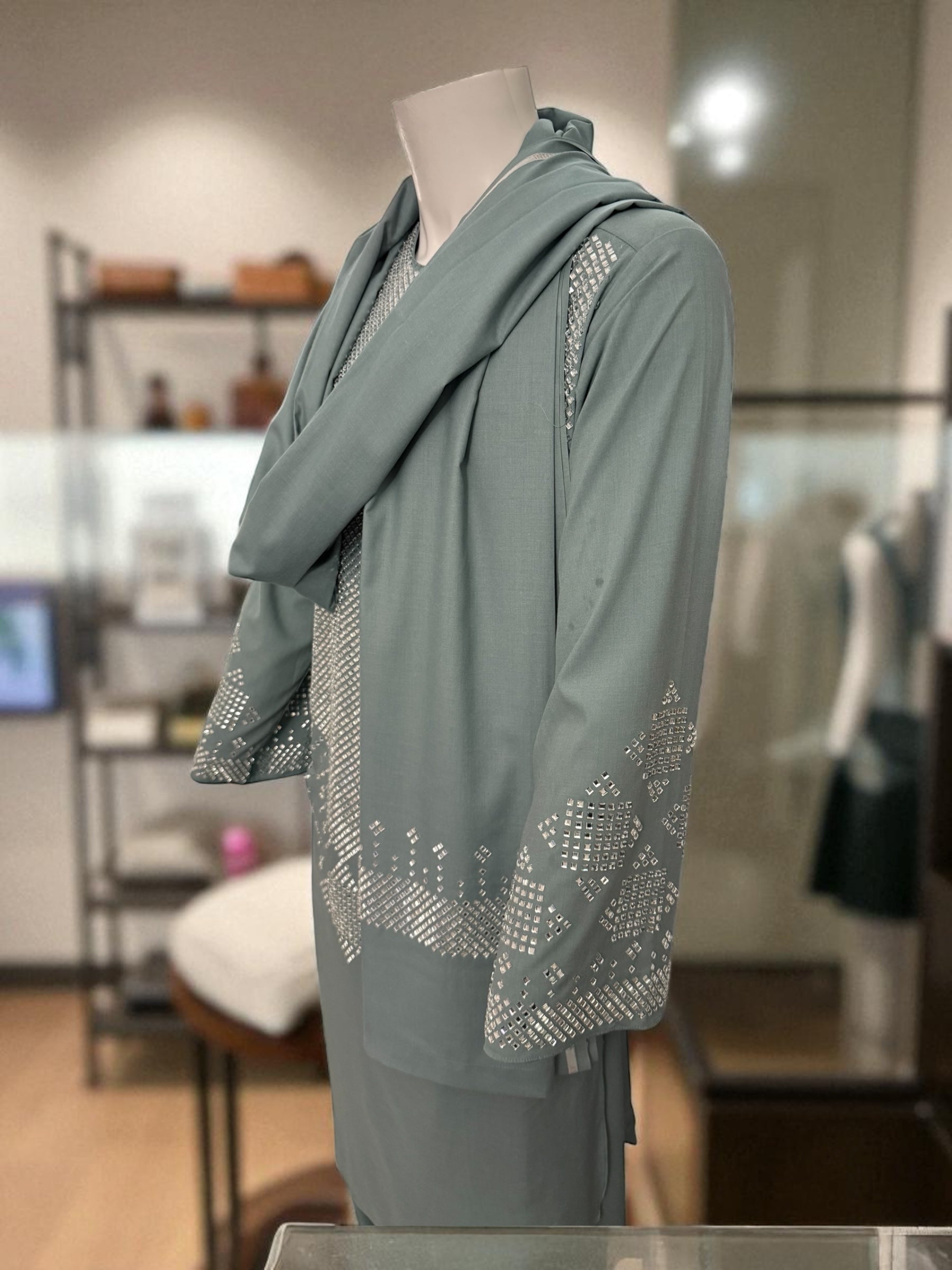 Sage Green Kameez Shalwar Set