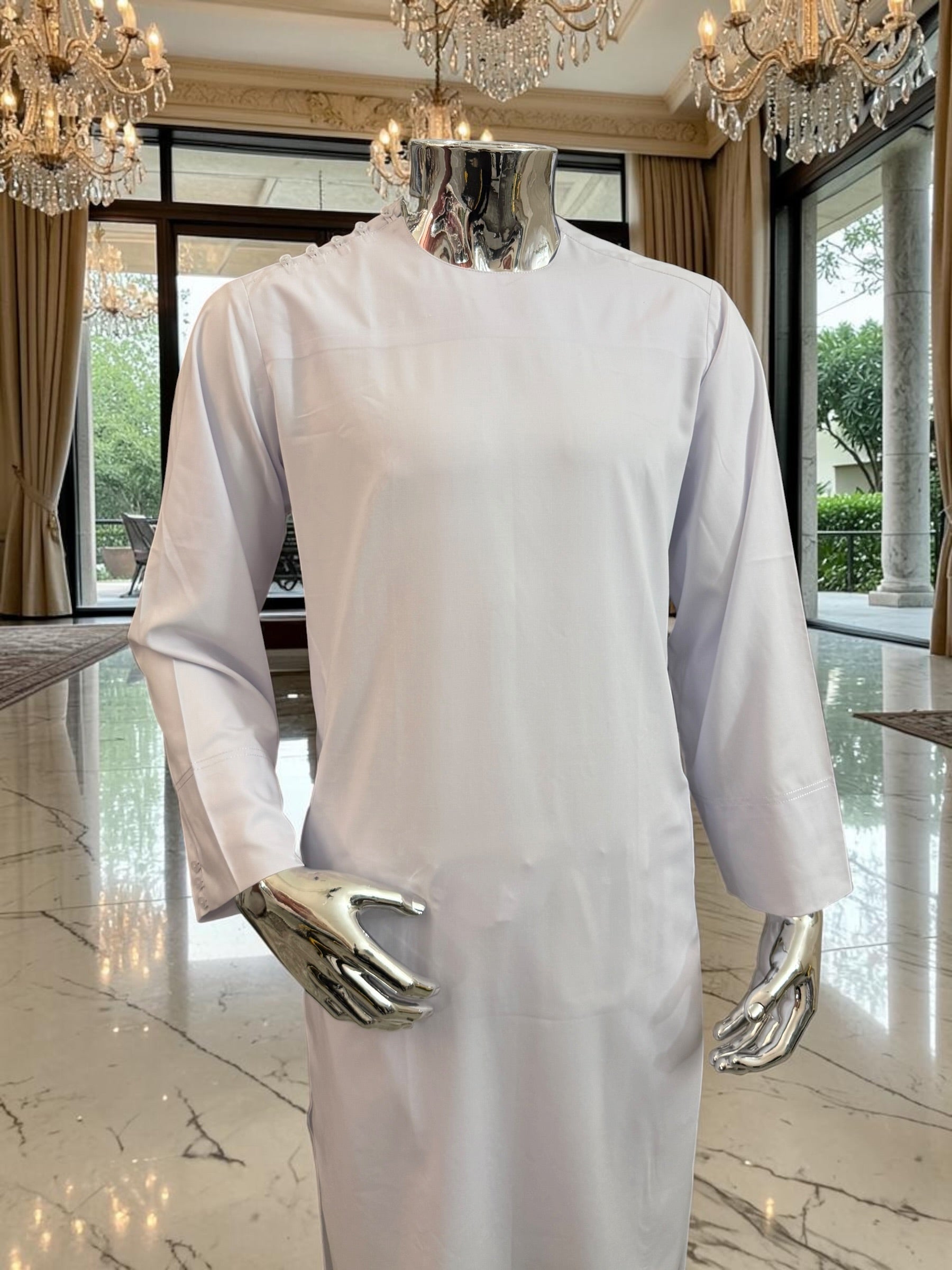 Men’s White Shoulder-Button Parahan Tunban – Small To XL