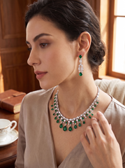 Elegant Teardrop Crystal Necklace & Earrings Set – 6 Colors