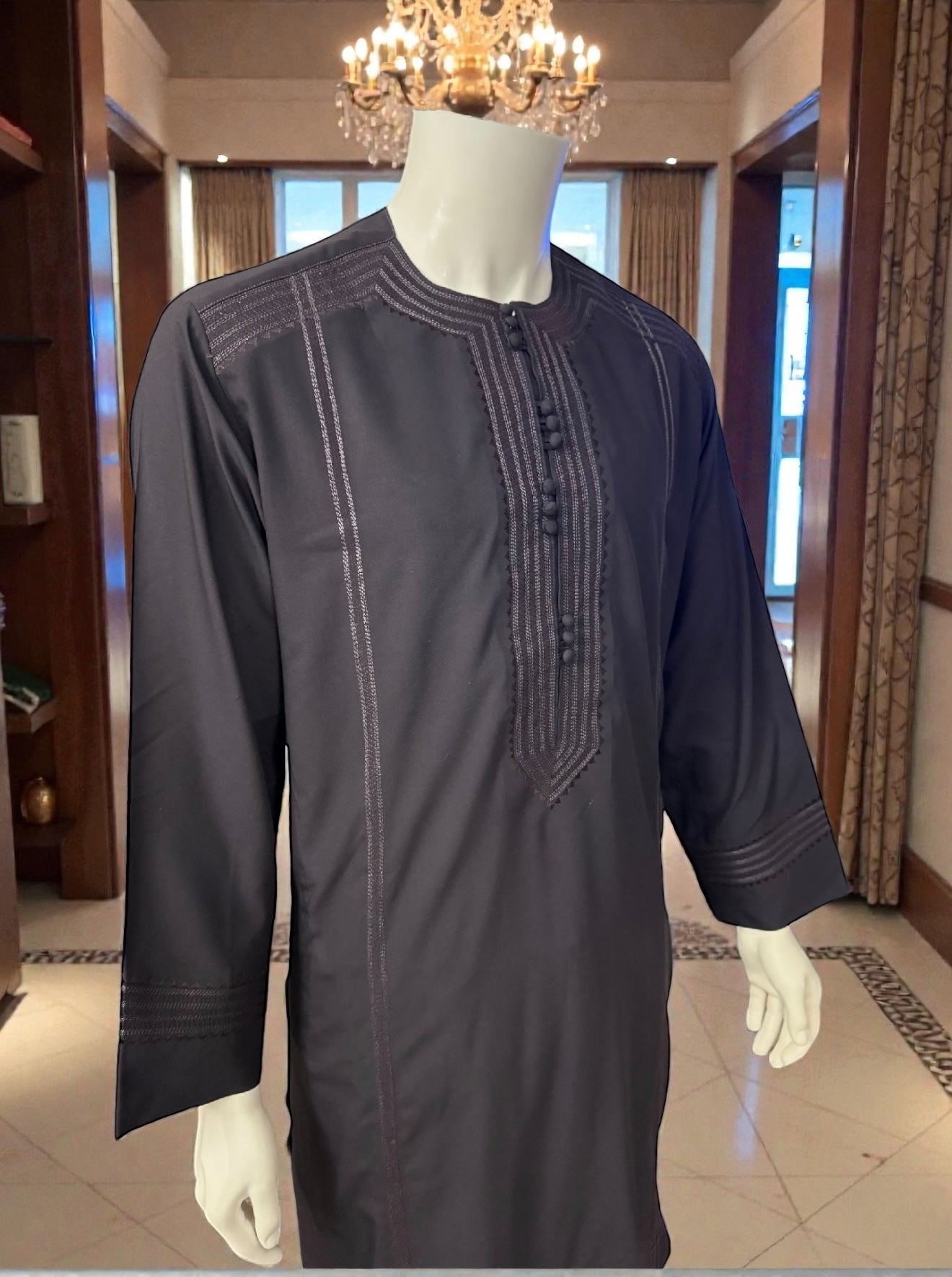 Medium Afghan Parahan Tunban with Subtle Traditional Embroidery – Deep Plum