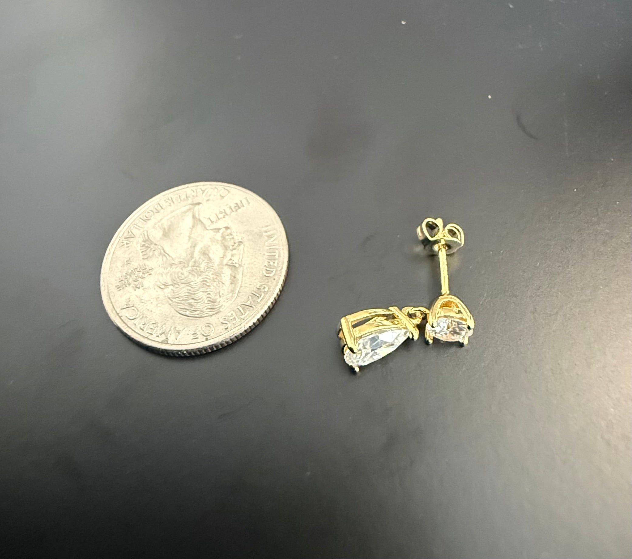 1 CT Certified Pear-Cut Moissanite Drop Earrings – D Color VVS1, Gold or Silver Plated