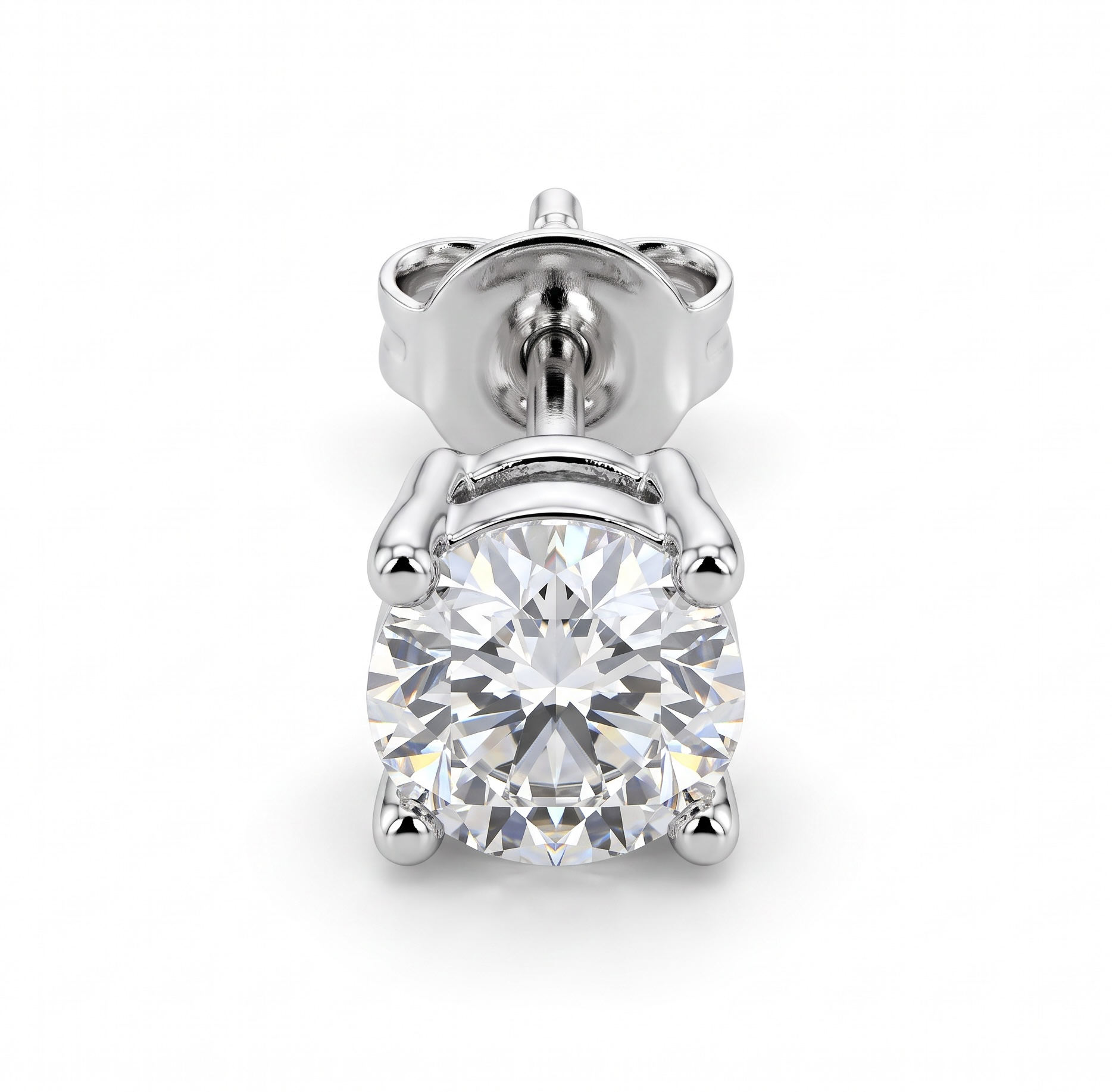 0.5 CT Each Round Moissanite Stud Earrings – Gold & Silver Tone, S925 Posts
