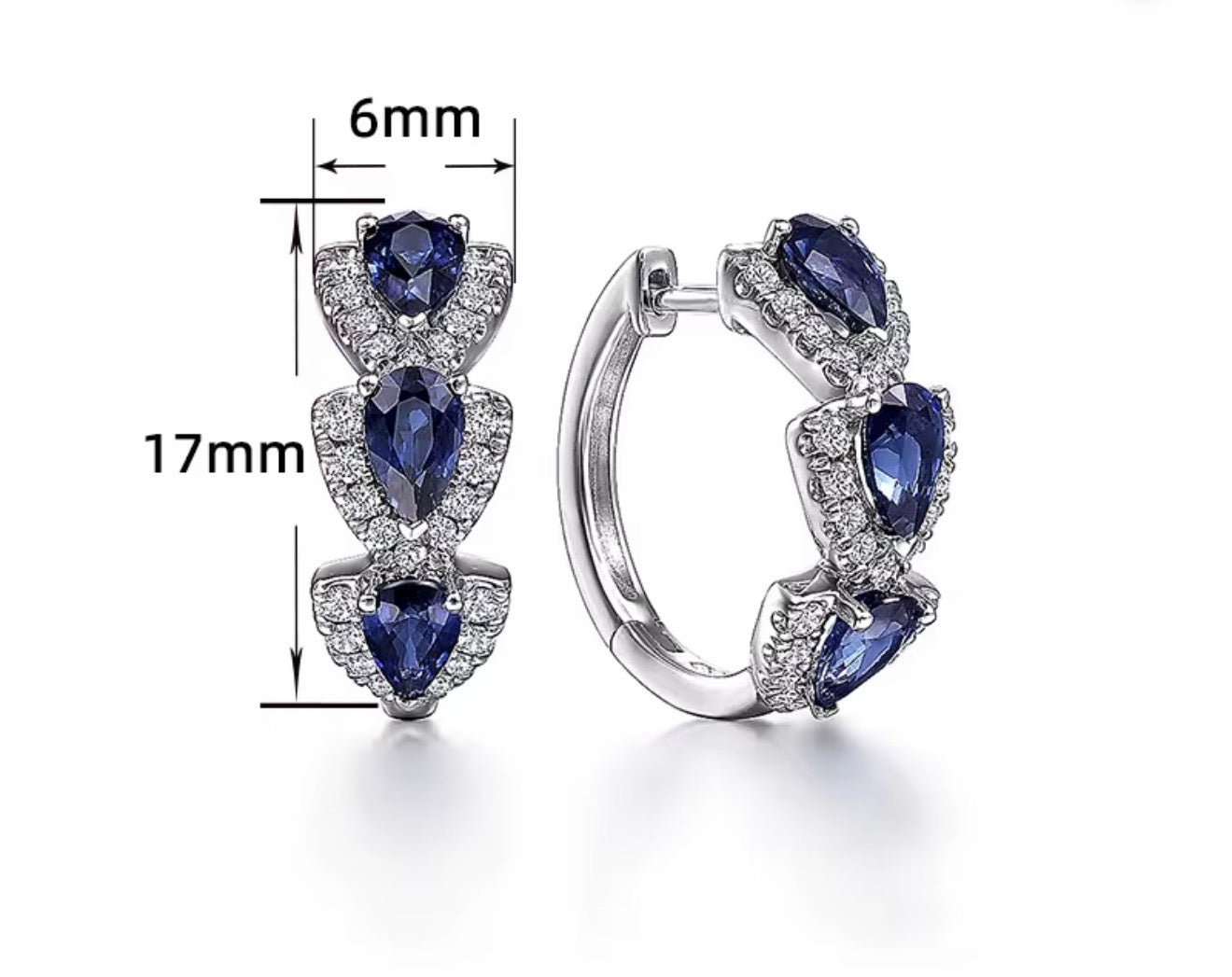 Emerald Earrings – Pear Cut Zircon Hoop Earrings for Women | Gold & Silver Plated Bridal Hoops
