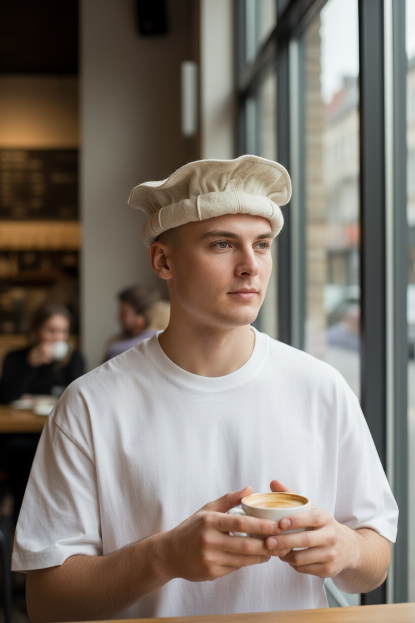 Pakol Afghan Wool Hat – Traditional Soft Wool Cap | Natural Cream