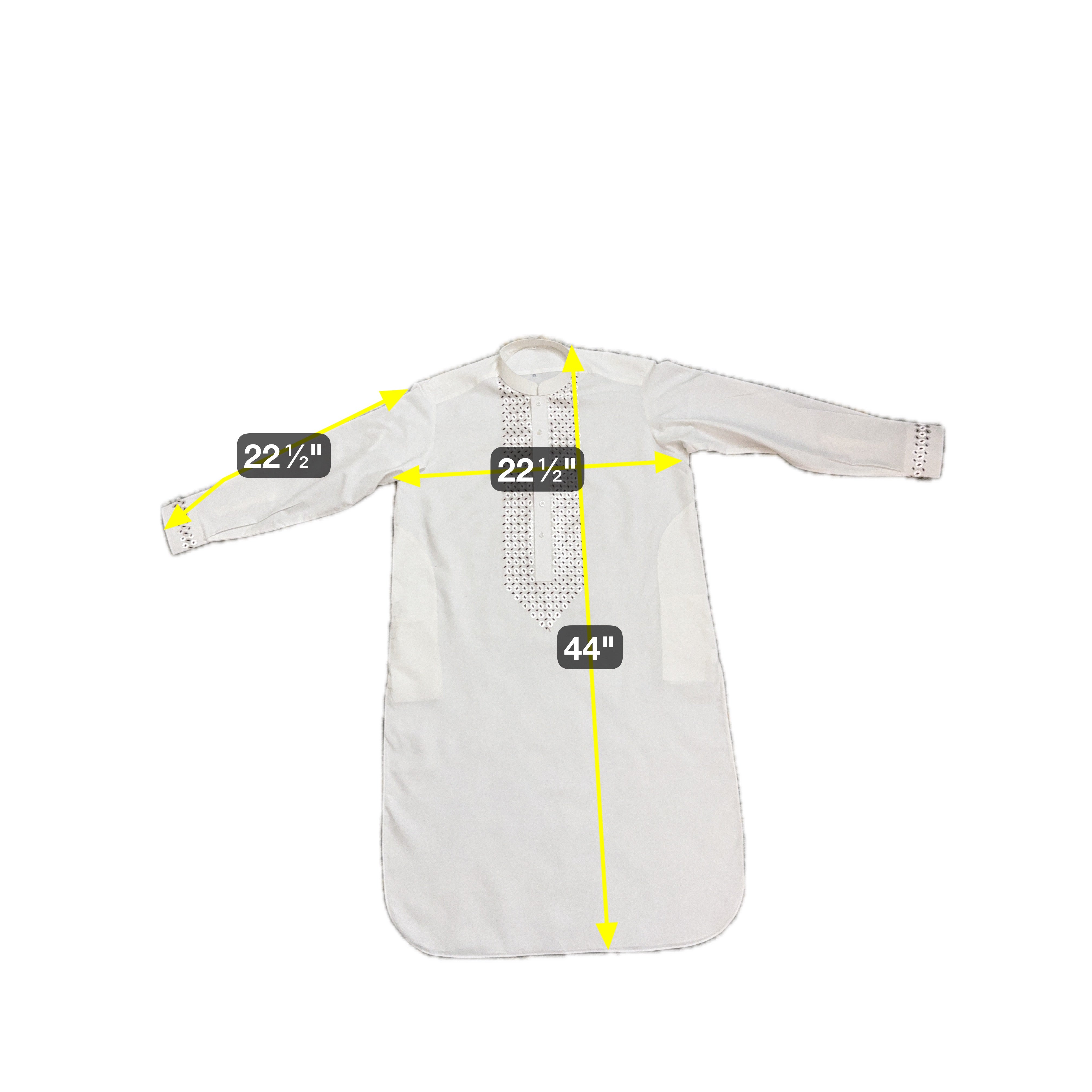 Men’s White Diamond Pattern Parahan Tumban – Medium | Elegant Afghan Traditional Outfit