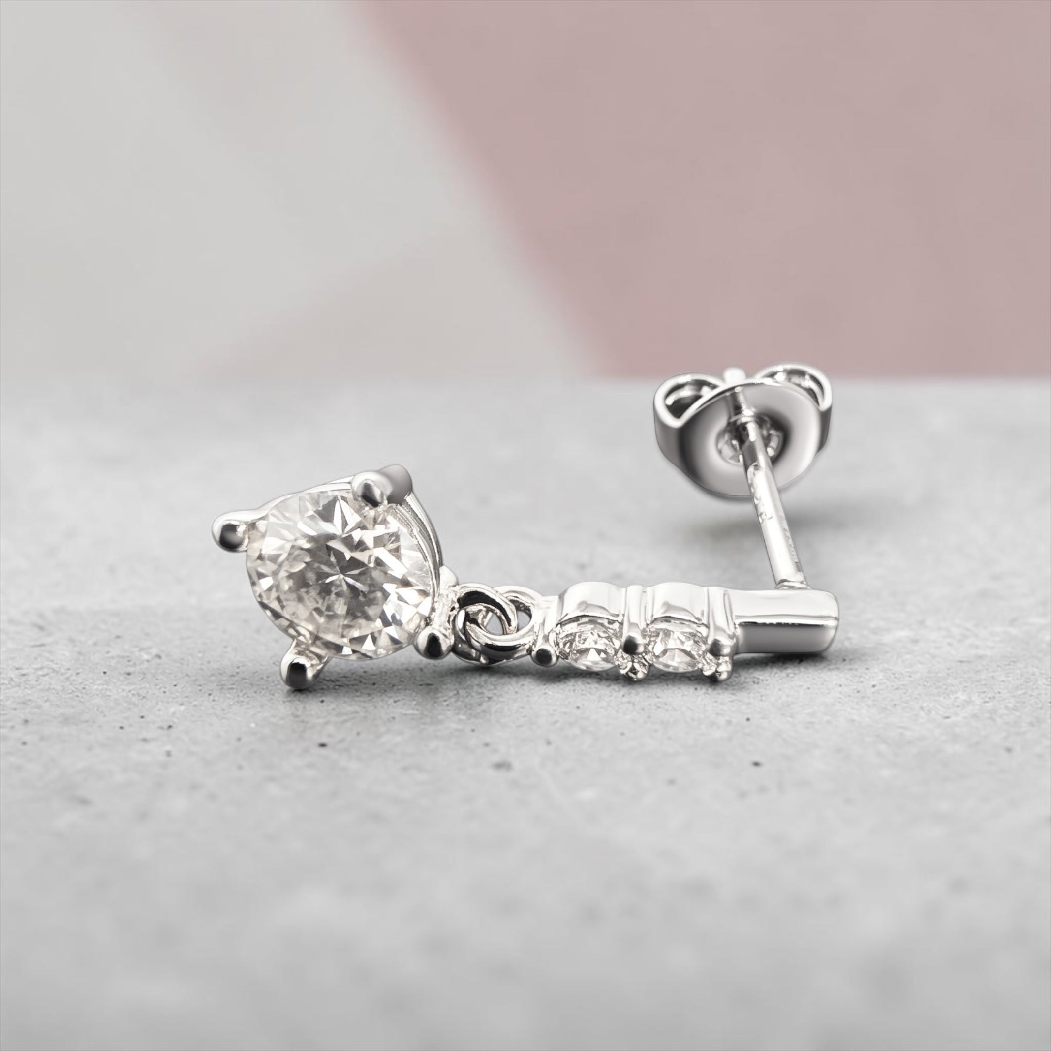 0.5 CT Moissanite Drop Earrings – Gold & Silver Tone, S925 Posts, D Color VVS1