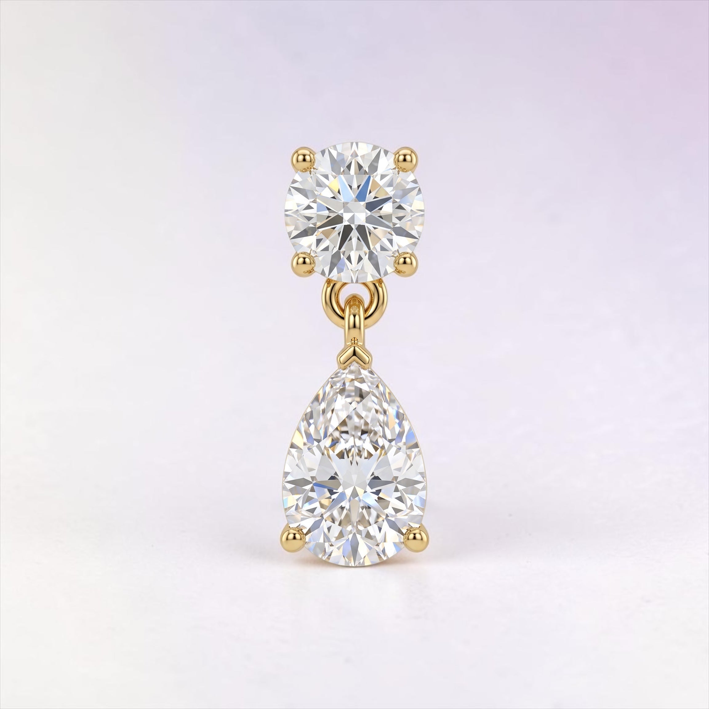 1 CT Certified Pear-Cut Moissanite Drop Earrings – D Color VVS1, Gold or Silver Plated