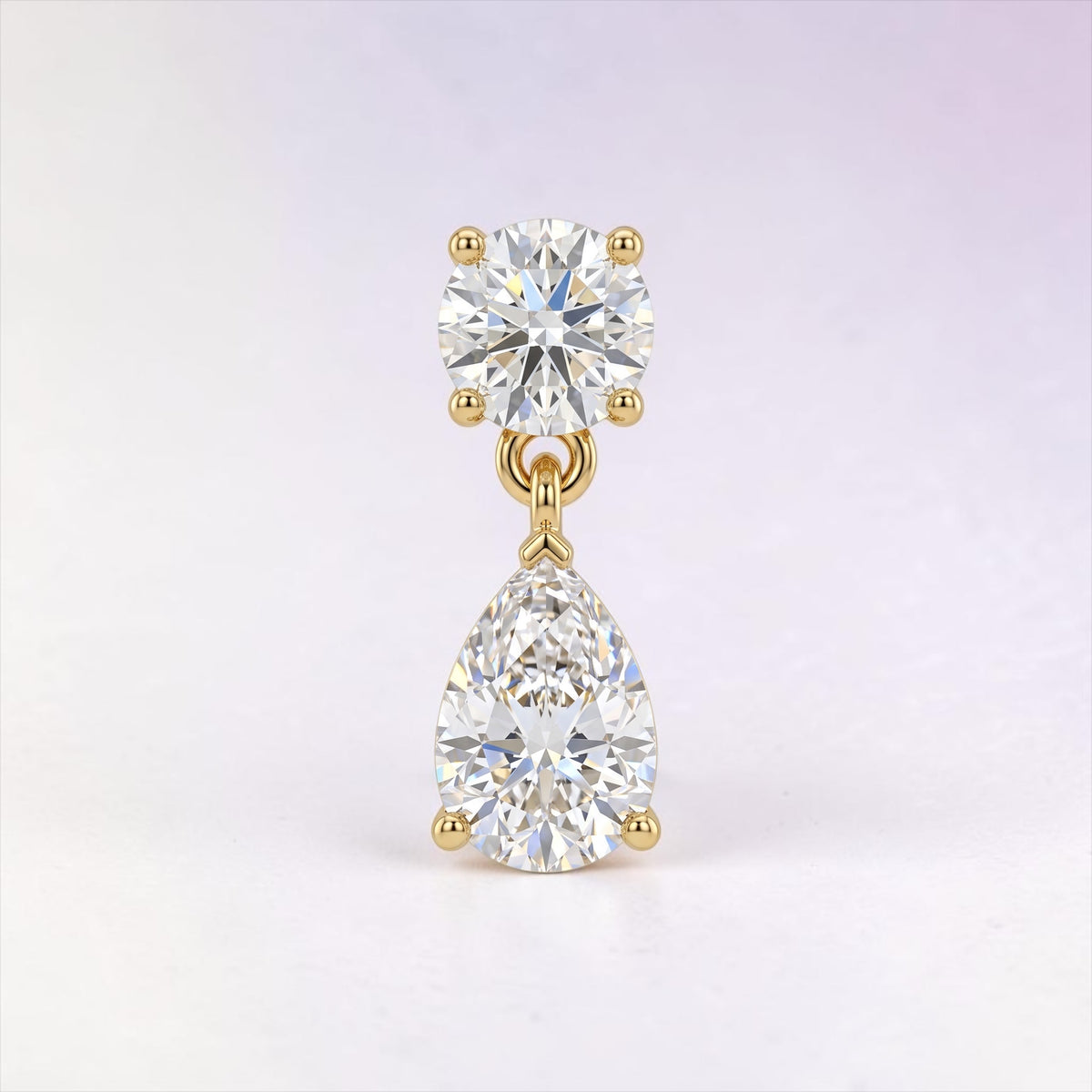 1 CT Certified Pear-Cut Moissanite Drop Earrings – D Color VVS1, Gold or Silver Plated