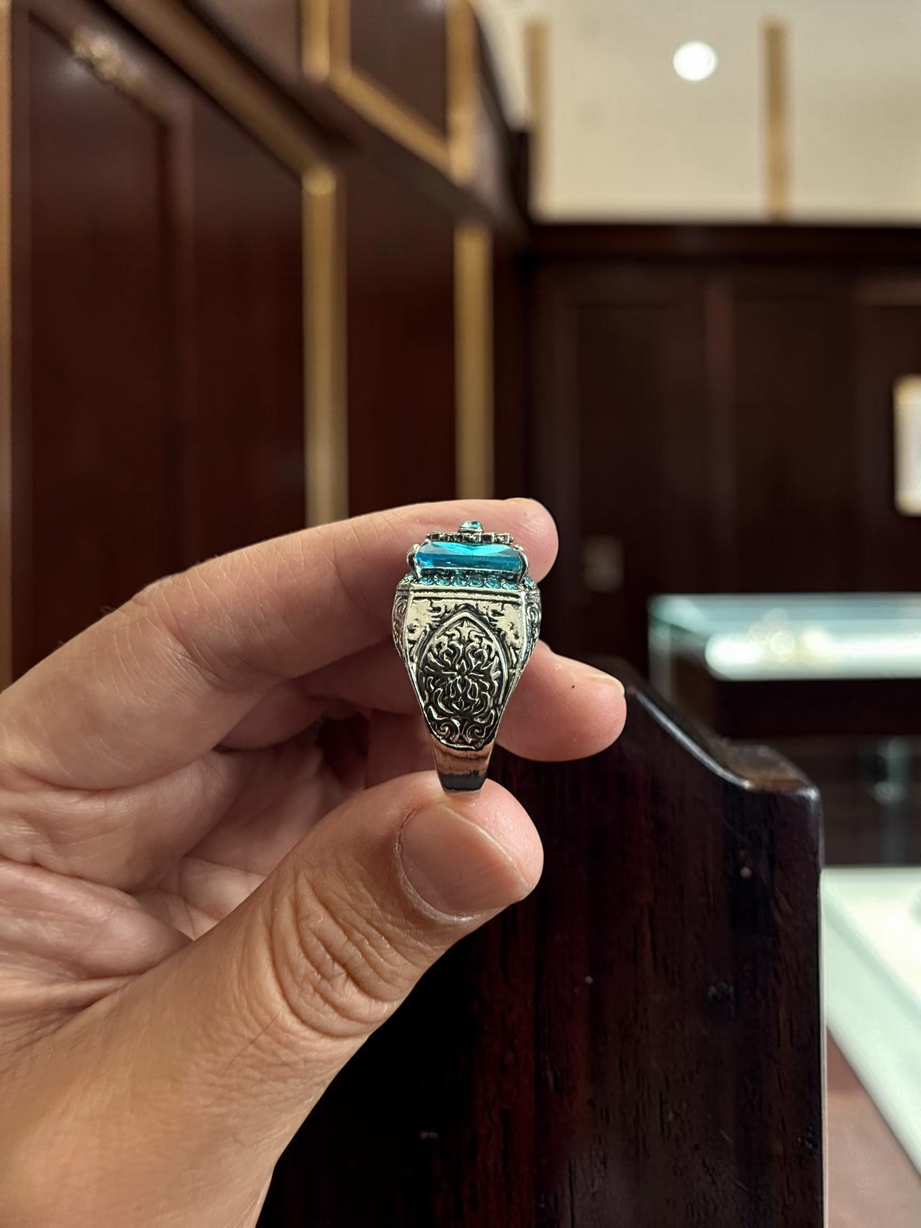 Luqmaan Jewelry Blue Stone Turkish Style Ring