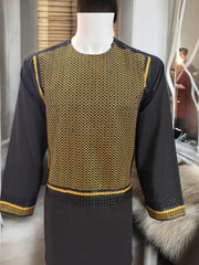 Machine Khamakdozi Embroidered Parahan Tunban for Men – Black & Gold | Small