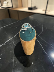 Turquoise Evil Eye Adjustable Statement Ring – Silver Tone Crystal Eye Ring 7150