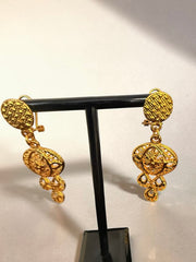 4-Piece Gold-Plated Traditional Filigree Jewelry Set – Layered Necklace, Earrings, Bracelet & Ring 077