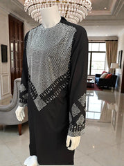 Large Black Afghan Parahan Tumban with Silver Shesha Mirror Embroidery – Men’s Traditional Wear