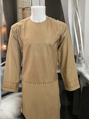 Afghan Traditional Kameese Shalwar with Machine Khamakdozi Embroidery – Small