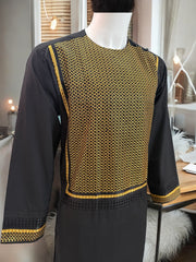 Machine Khamakdozi Embroidered Parahan Tunban for Men – Black & Gold | Small
