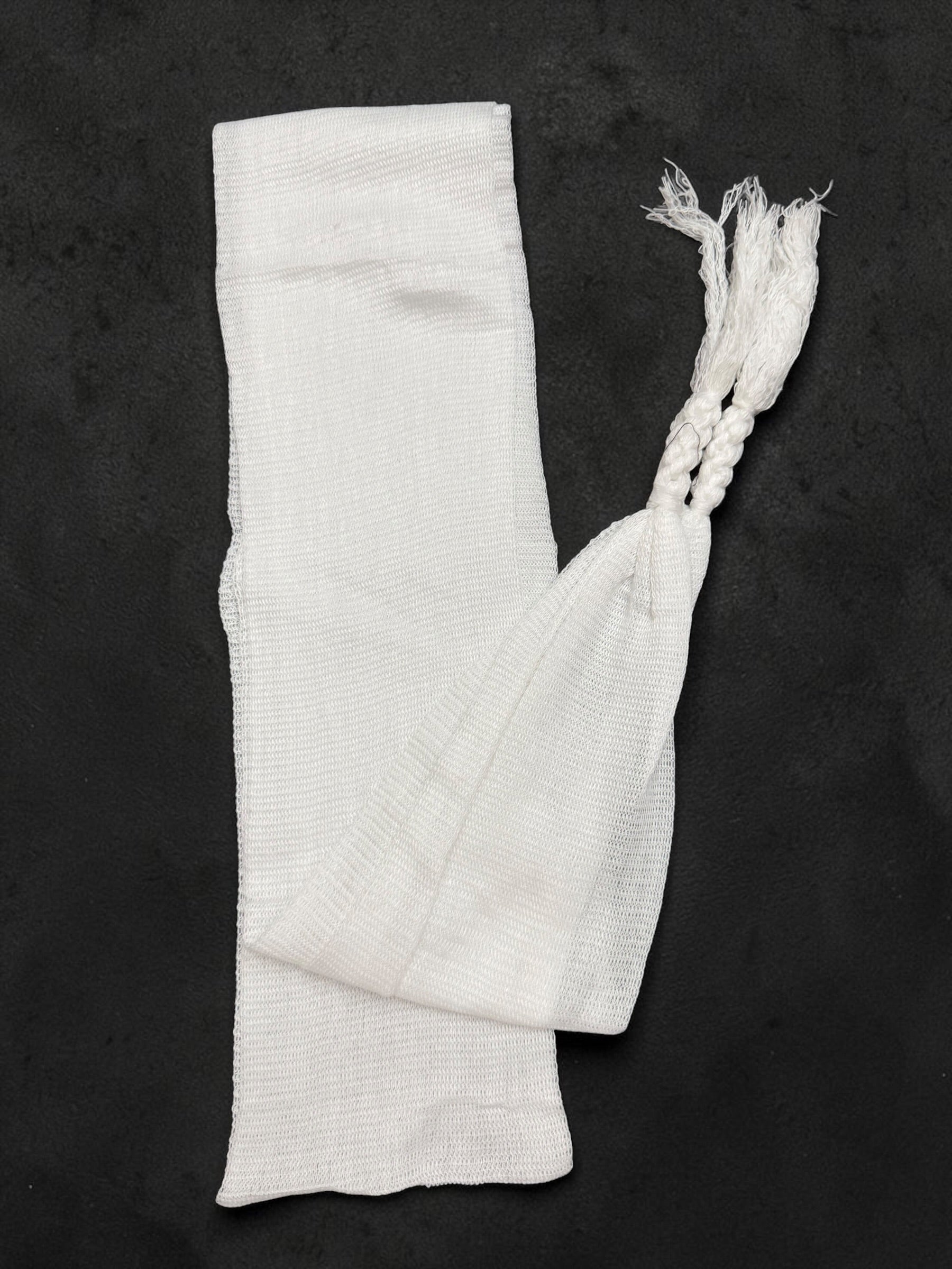 Afghan Tunban Izarband Waist Tie – Traditional White Drawstring for Parahan Tunban