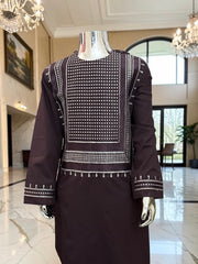 Deep Plum Kids Afghan Parahan Tunban Set – Premium Embroidered Traditional Afghan Outfit for Boys (Ages 1–12 Years) Design #24