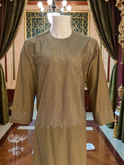 Large Afghan Parahan Tunban with Machine Embroidered White Geometric Stitch Pattern – Men’s Traditional Wear