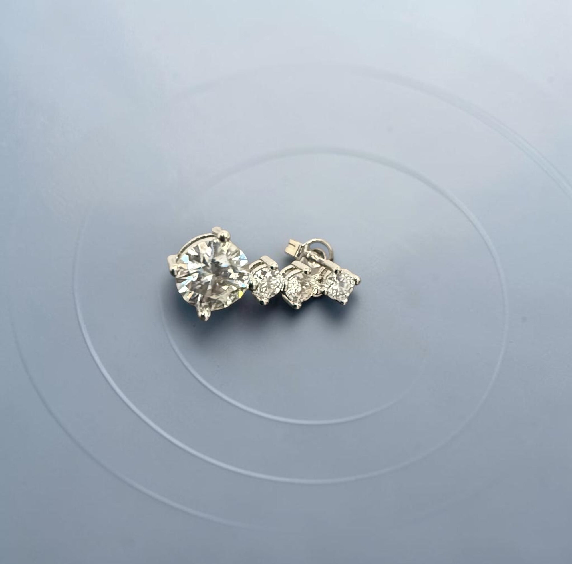1 CT Certified Round Moissanite Four-Stone Drop Earrings – Gold or Silver, D Color VVS1