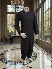 Small Black Afghan Parahan Tunban Qasimi Design kameese shelwar