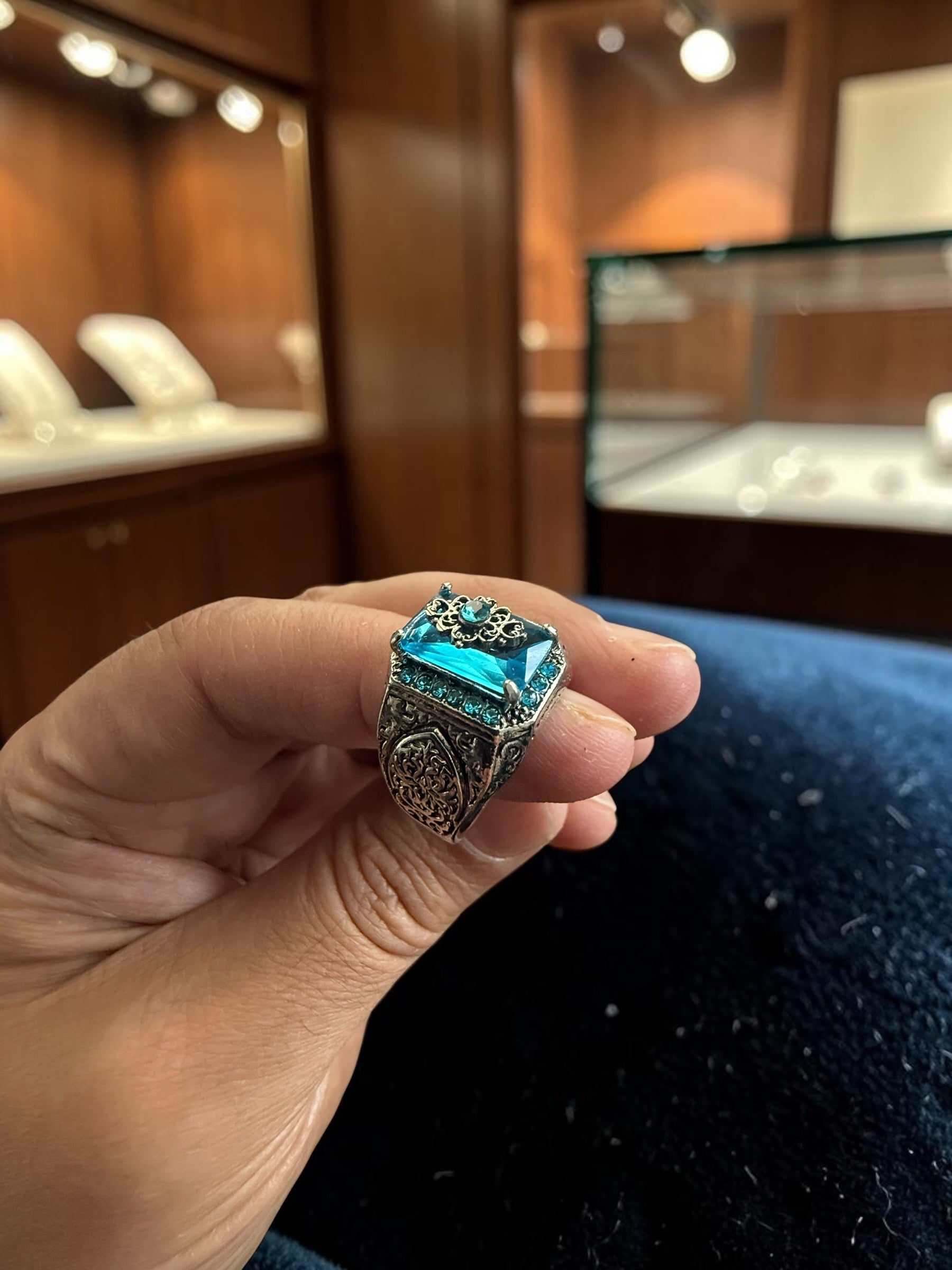 Luqmaan Jewelry Blue Stone Turkish Style Ring