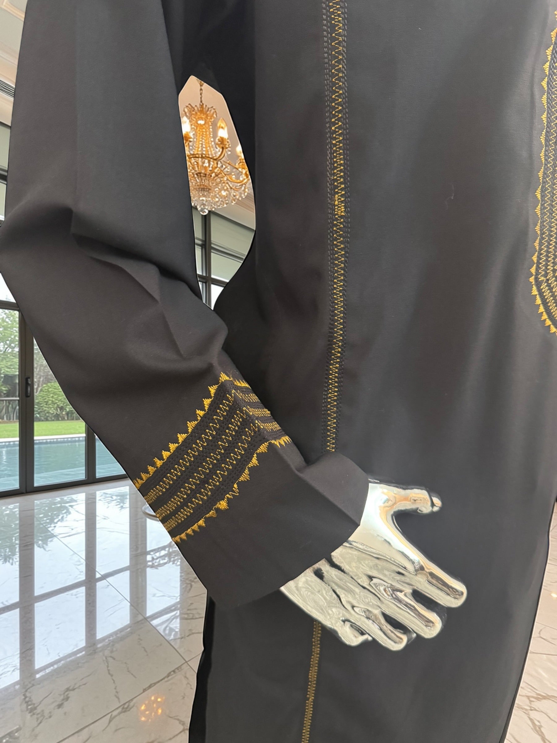 Large Afghan Parahan Tunban with Traditional Embroidery – Black